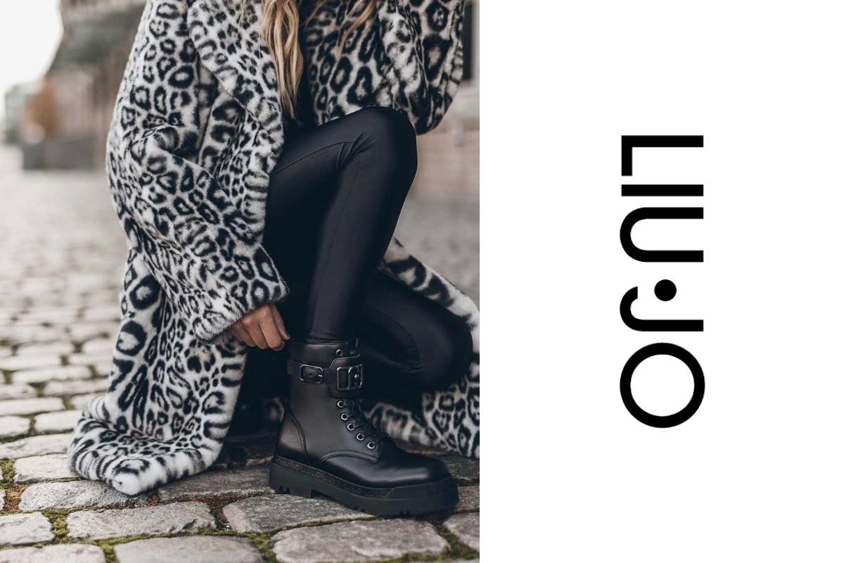 Liujo Anfibi Bikers Stivaletti Pelle Nero Donna